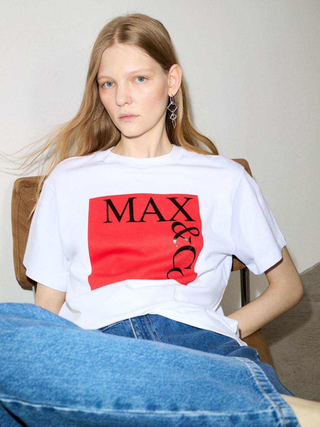 Logo T-shirt in jersey di cotone | Max&Co Logo T-shirt in jersey di cotone - vista alternativa - 7 | Max&Co