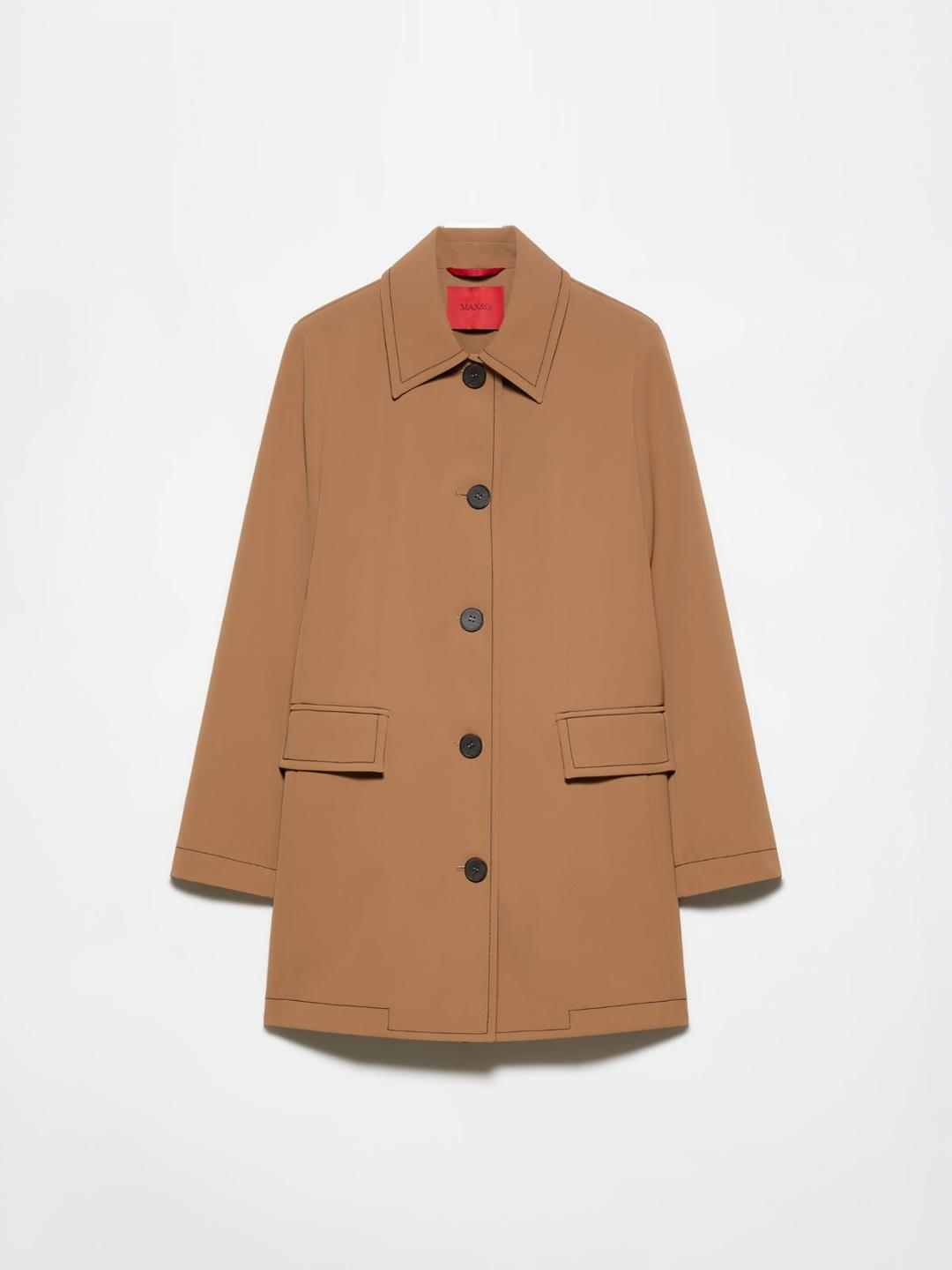 Car coat in bonded twill | Max&Co Car coat in bonded twill color cammello con impunture a contrasto, collo a camicia e tasche a pattina. | Max&Co