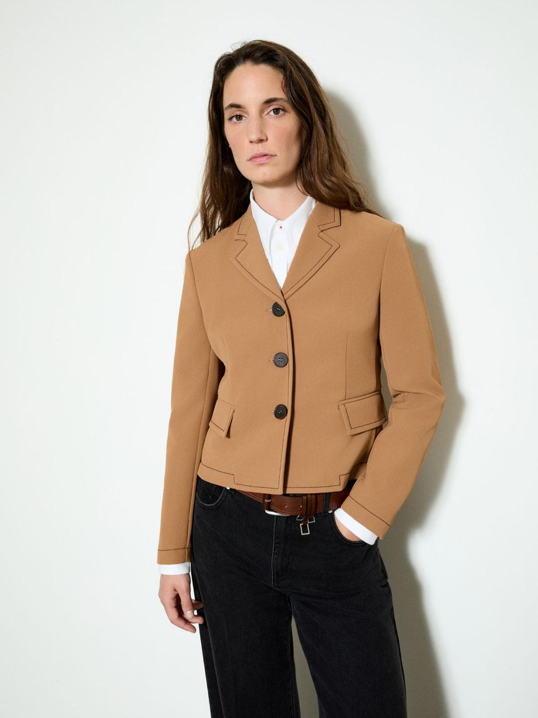 Giacca slim in bonded twill | Max&Co Giacca slim in bonded twill - vista alternativa - 31 | Max&Co