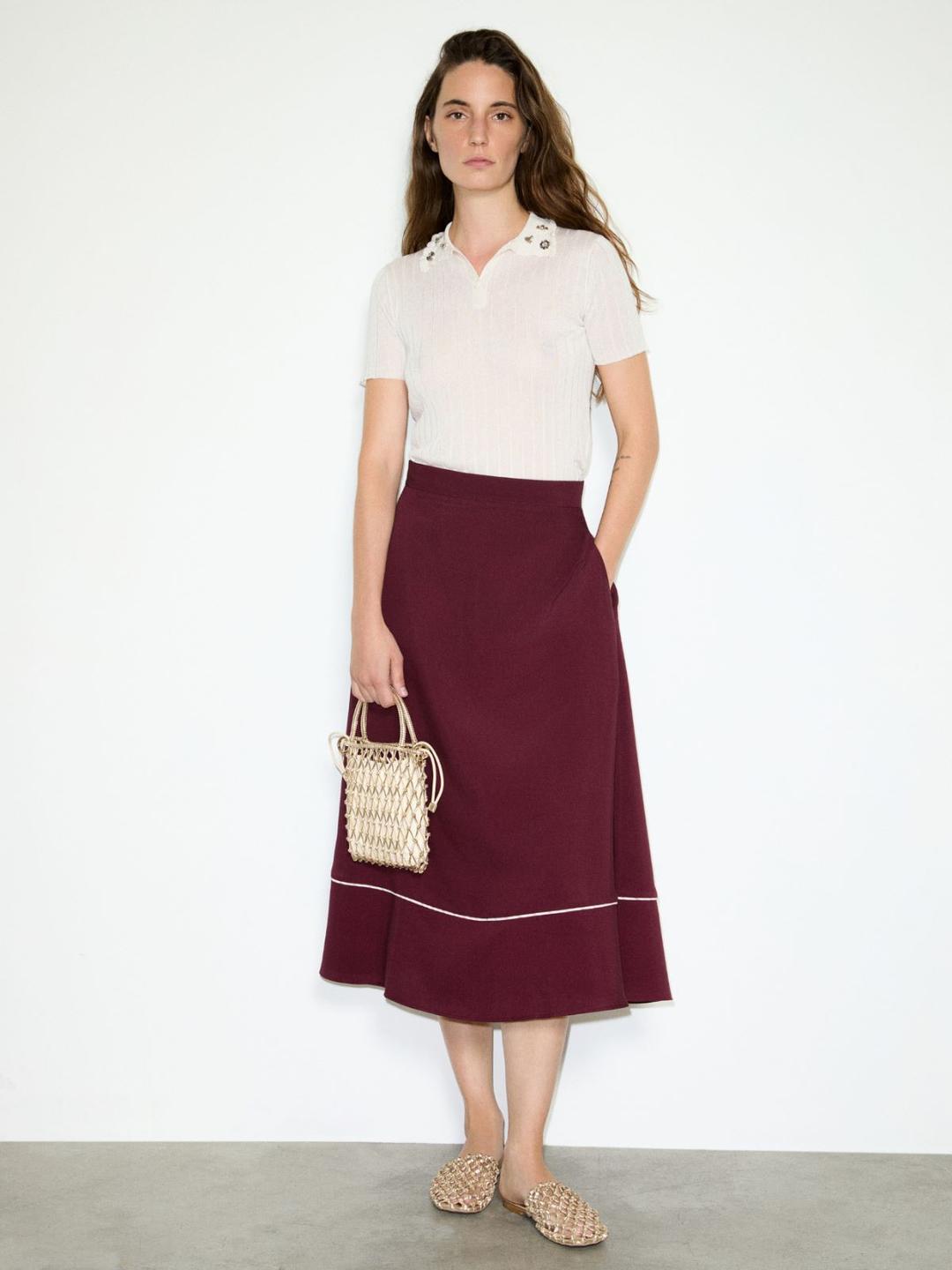 Gonna midi in tessuto crispy | Max&Co Gonna midi in tessuto crispy - vista alternativa - 9 | Max&Co