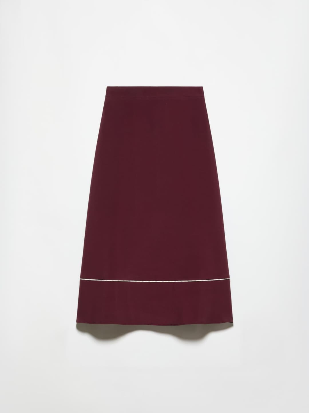 Gonna midi in tessuto crispy | Max&Co Gonna midi in tessuto crispy MALVA con taglio svasato, vita regolare e profilo piping a contrasto al fondo. | Max&Co