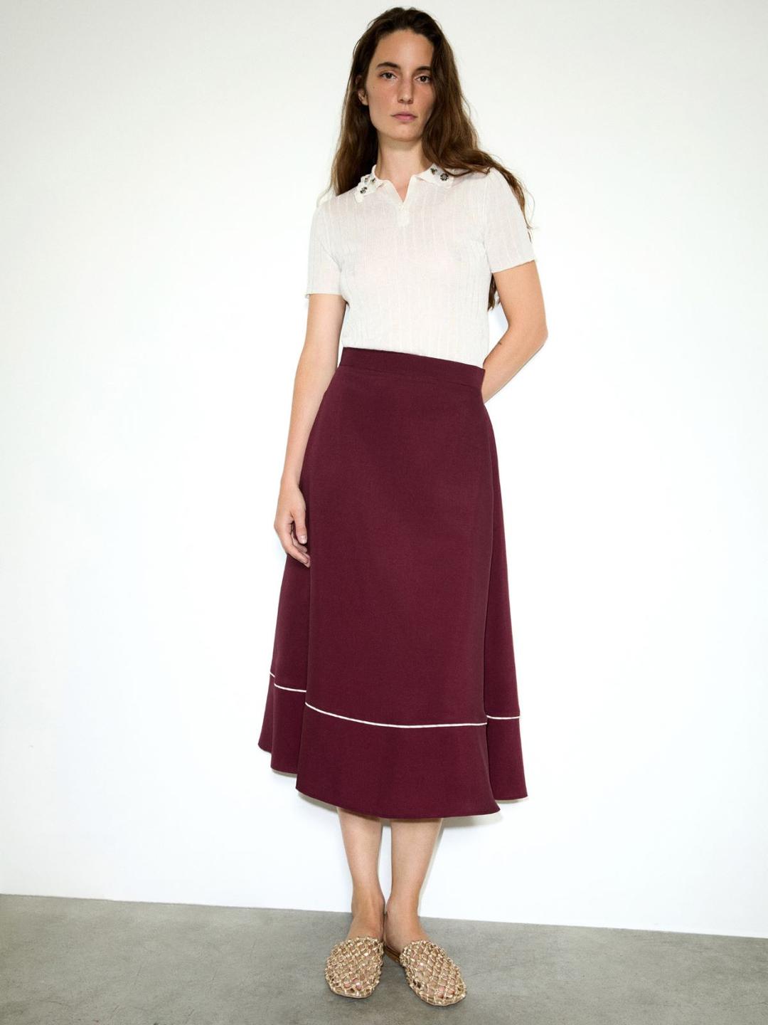Gonna midi in tessuto crispy | Max&Co Gonna midi in tessuto crispy - vista alternativa - 9 | Max&Co