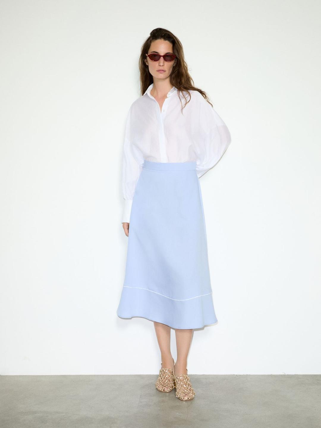 Gonna midi in tessuto crispy | Max&Co Gonna midi in tessuto crispy - vista alternativa - 10 | Max&Co