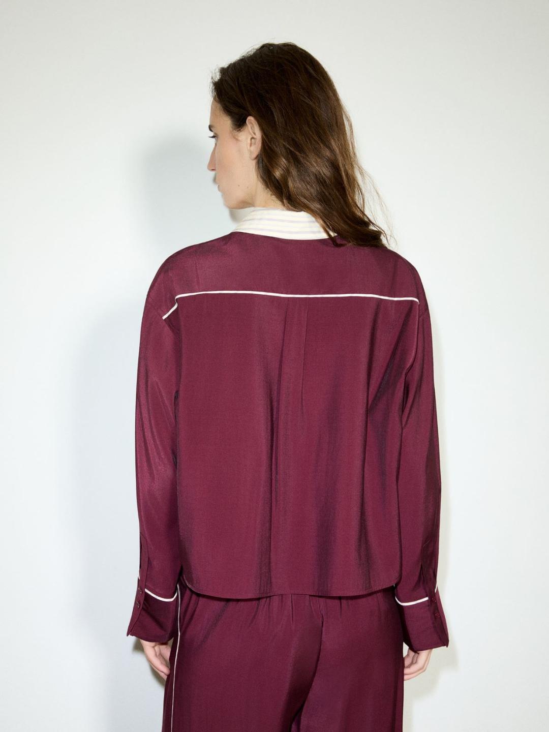 Camicia con plastron a contrasto | Max&Co Camicia con plastron a contrasto - vista alternativa - 5 | Max&Co
