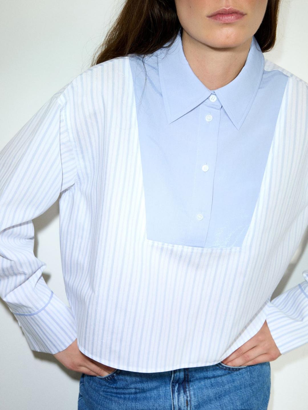 Camicia con plastron a contrasto | Max&Co Camicia con plastron a contrasto - vista alternativa - 7 | Max&Co