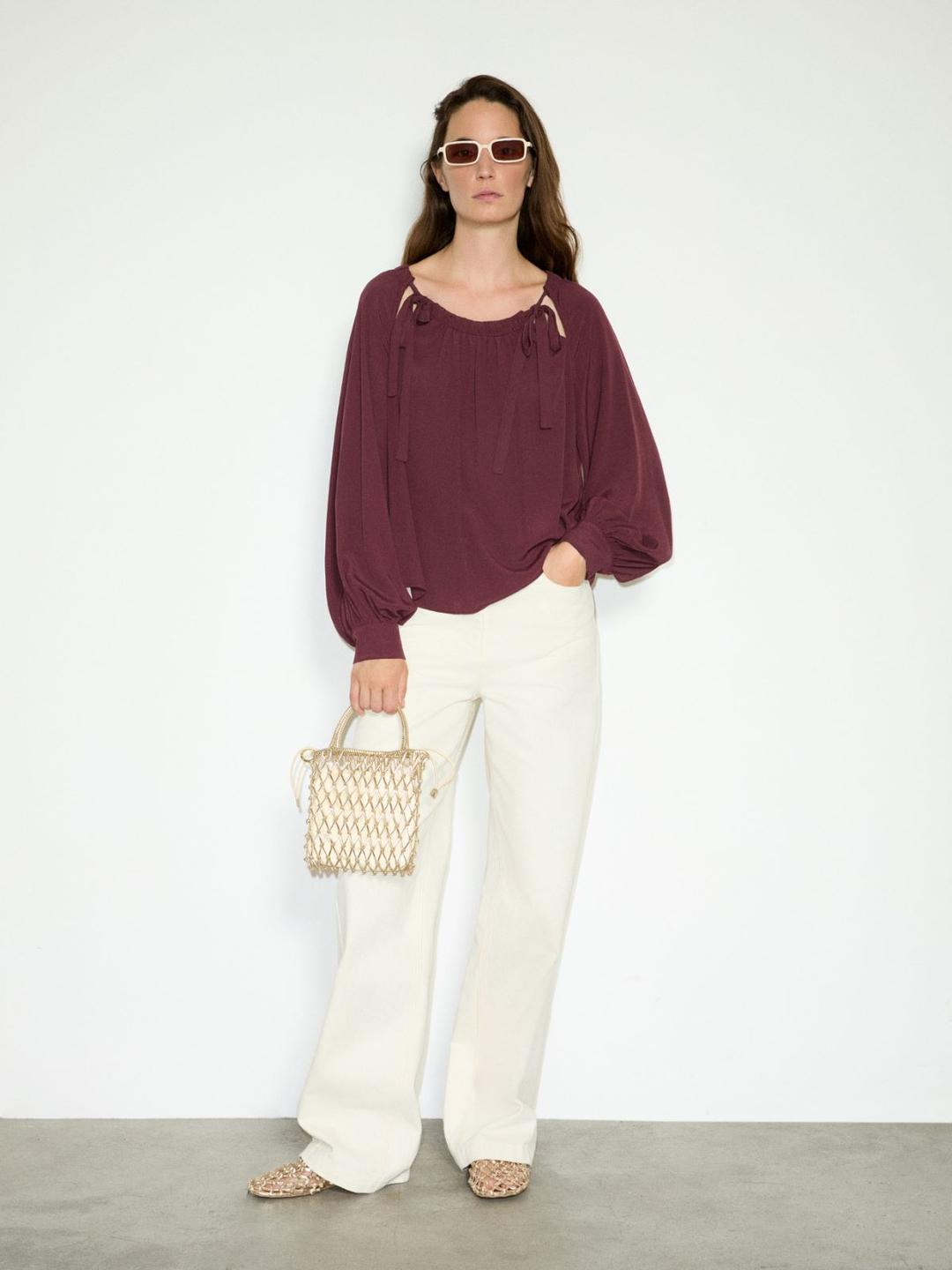Blusa in crêpe de Chine | Max&Co Blusa in crêpe de Chine - vista alternativa - 1 | Max&Co
