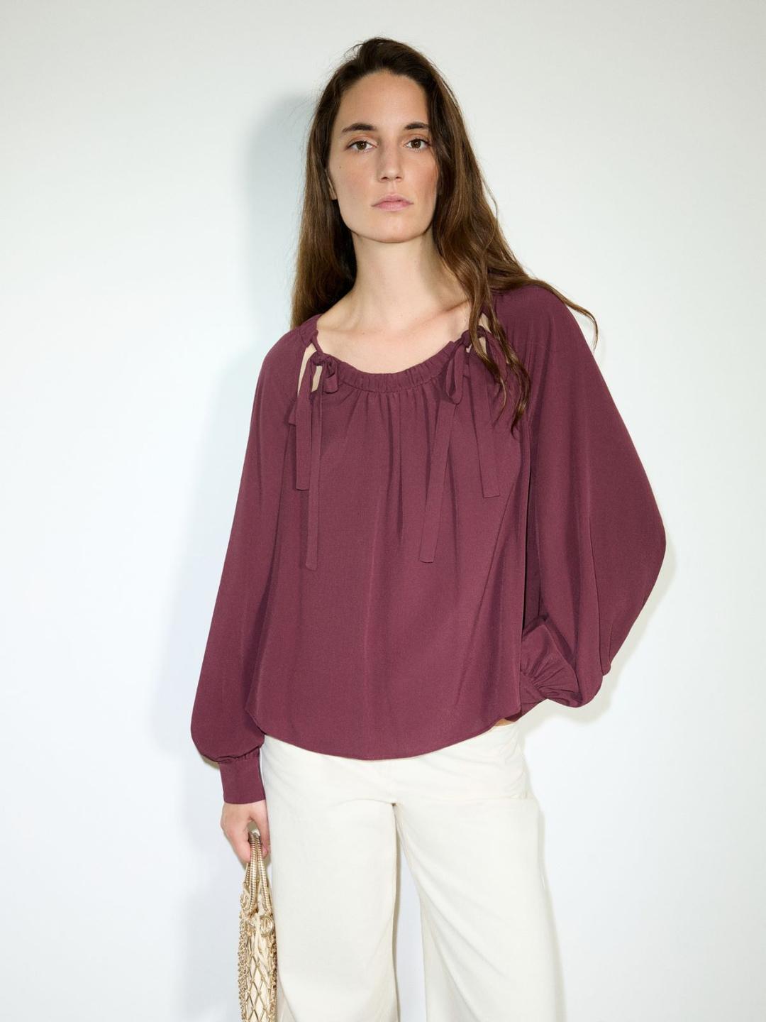 Blusa in crêpe de Chine | Max&Co Blusa in crêpe de Chine - vista alternativa - 1 | Max&Co