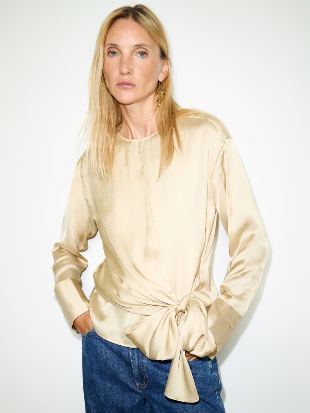 Blusa in raso con nodo | Max&Co Blusa in raso con nodo - vista alternativa - 3 | Max&Co