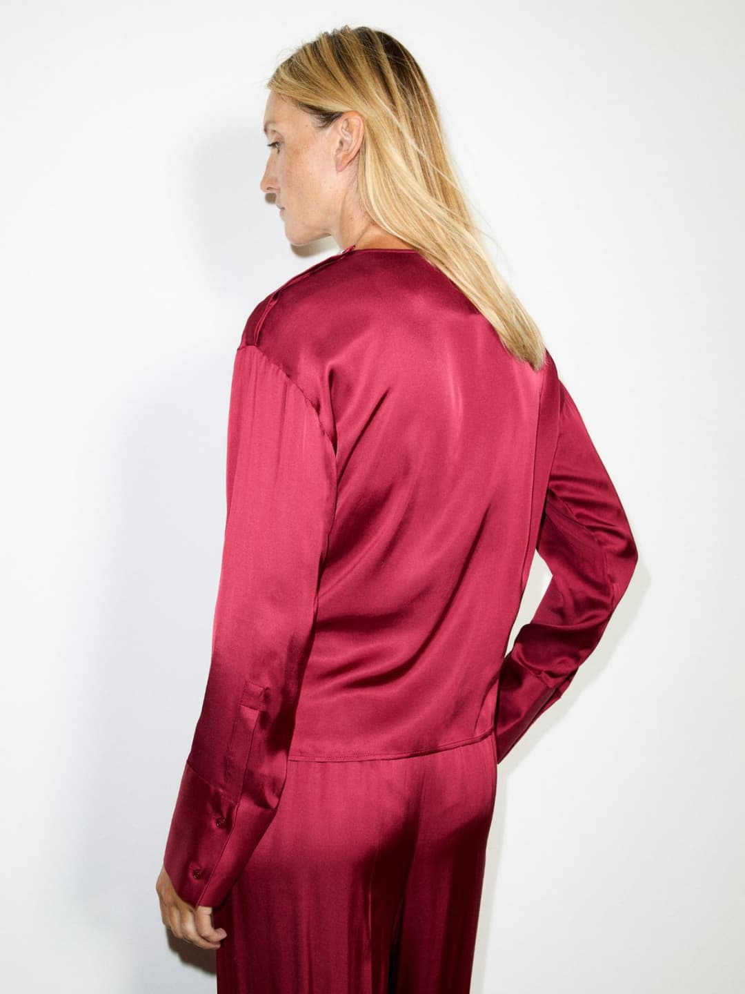 Blusa in raso con nodo | Max&Co Blusa in raso con nodo - vista alternativa - 1 | Max&Co