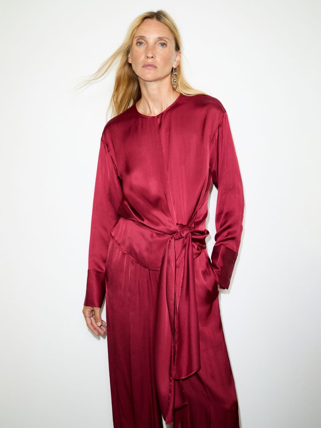 Blusa in raso con nodo | Max&Co Blusa in raso con nodo - vista alternativa - 1 | Max&Co