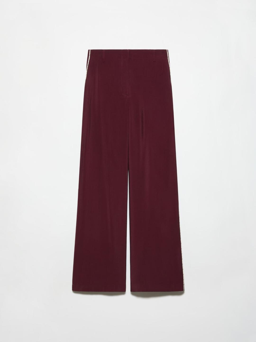 Pantaloni ampi in tessuto crispy | Max&Co Pantaloni ampi in tessuto crispy MALVA con profili piping a contrasto e gamba diritta, perfetti per l'estate in città. | Max&Co
