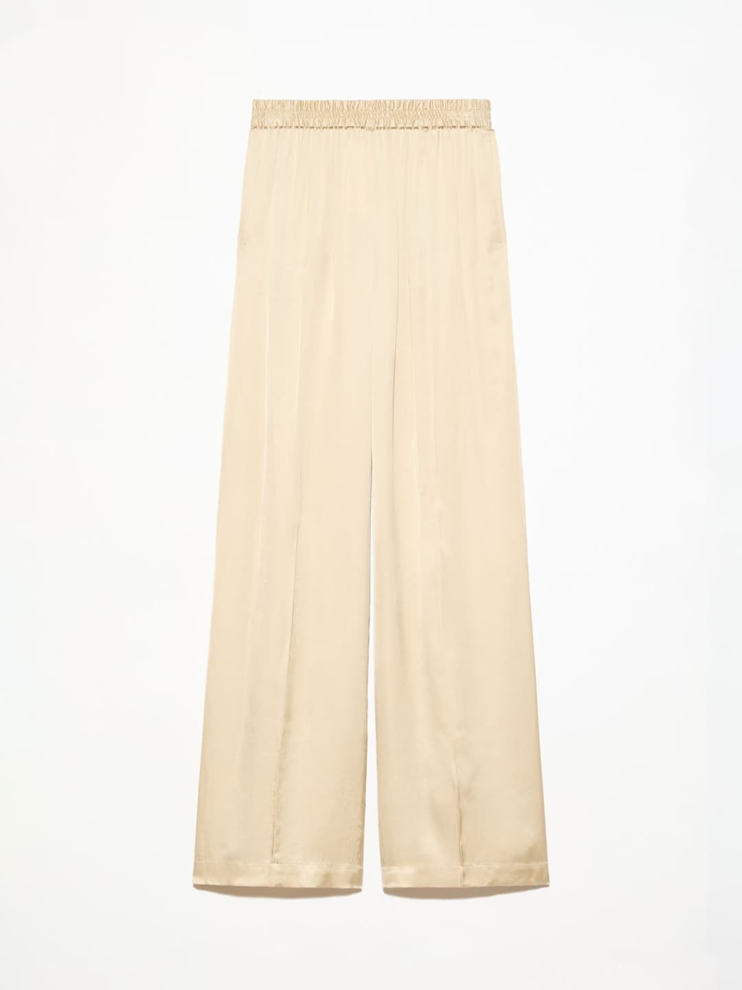 Pantaloni ampi in raso | Max&Co Pantaloni ampi in raso color oro, con vita regolare elasticizzata, gamba dritta e piega stirata, perfetti per un look elegante e rilassato. | Max&Co