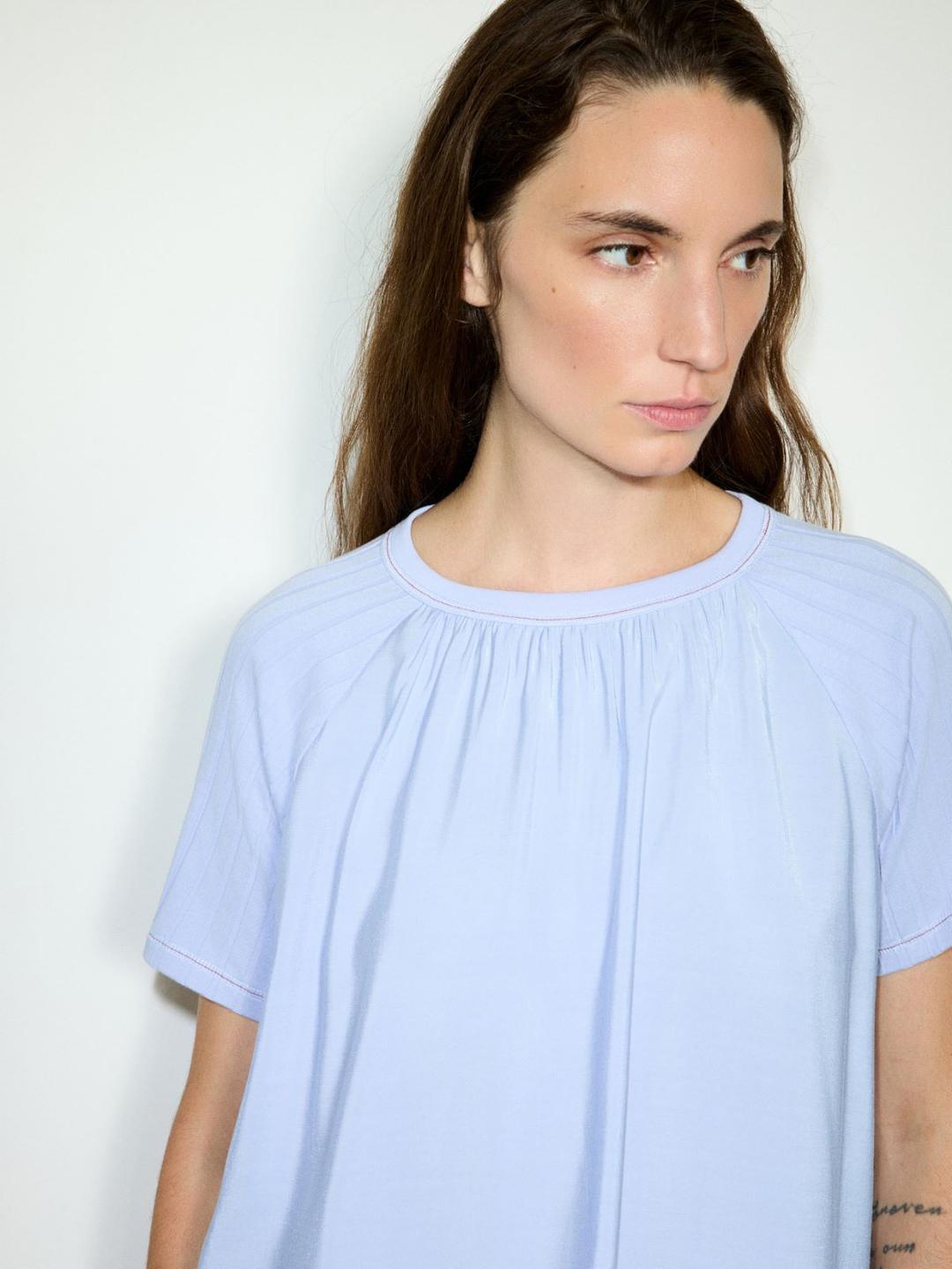 Blusa in tessuto crispy e jersey | Max&Co Blusa in tessuto crispy e jersey - vista alternativa - 21 | Max&Co