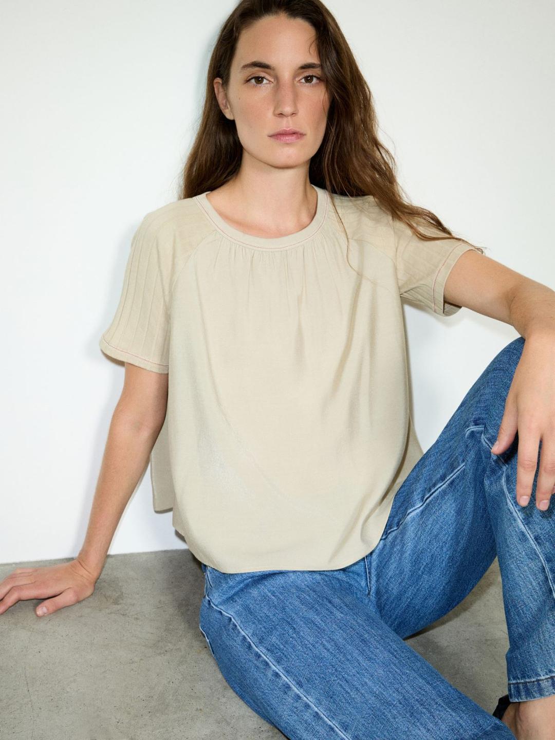 Blusa in tessuto crispy e jersey | Max&Co Blusa in tessuto crispy e jersey - vista alternativa - 22 | Max&Co