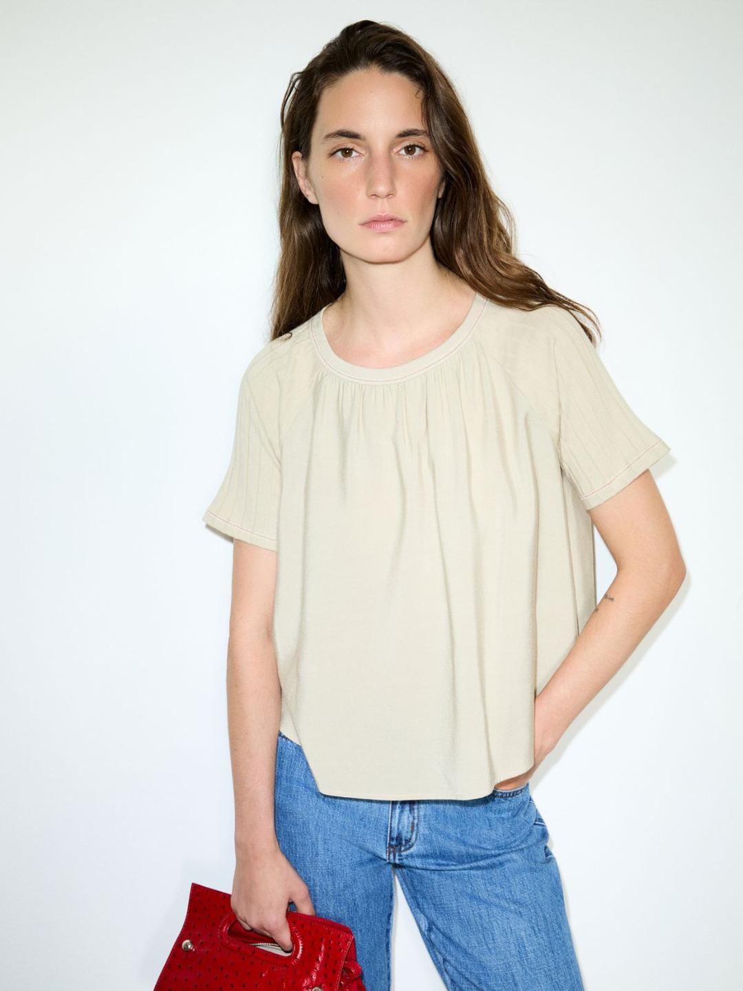 Blusa in tessuto crispy e jersey | Max&Co Blusa in tessuto crispy e jersey - vista alternativa - 22 | Max&Co