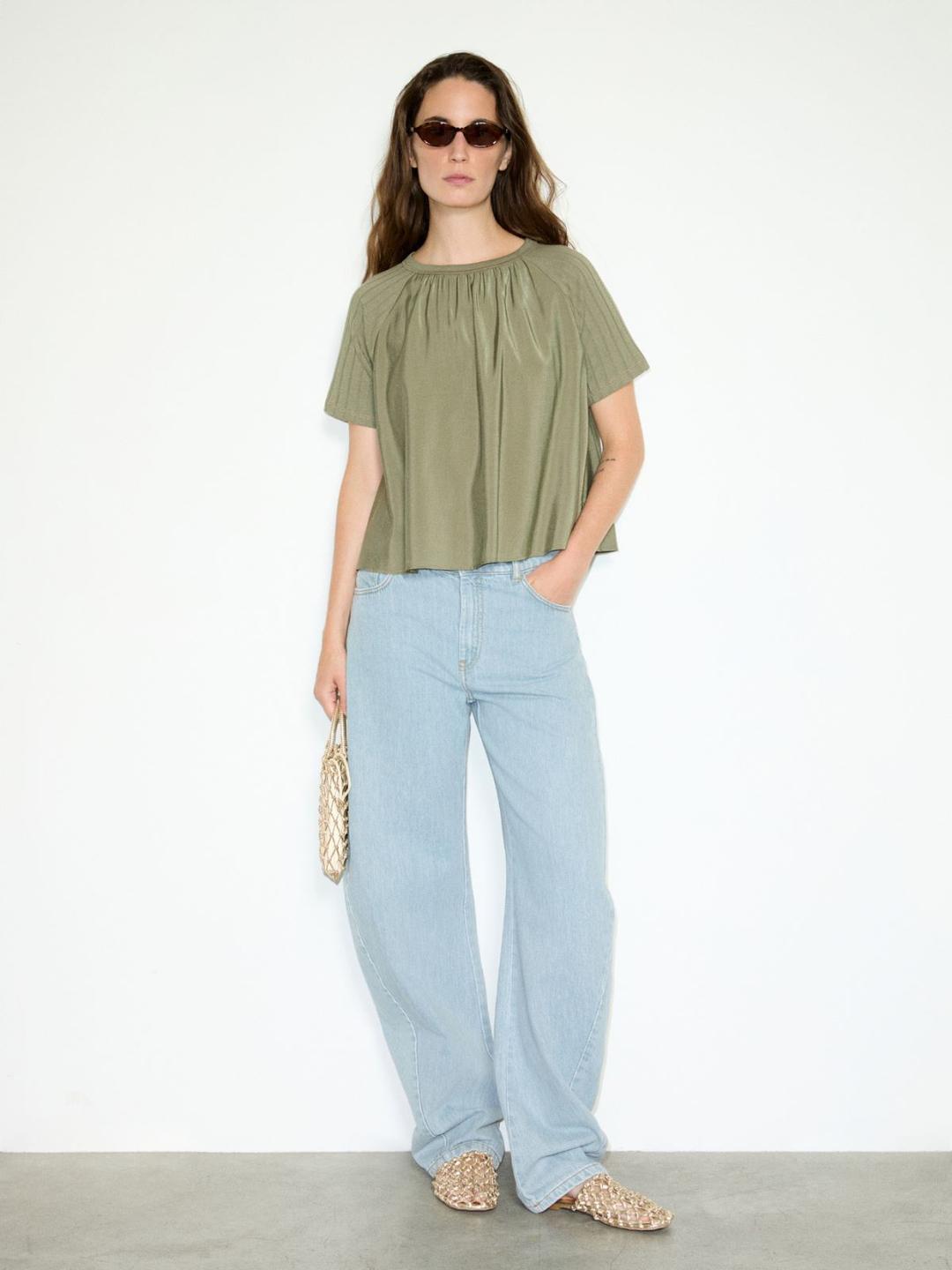 Blusa in tessuto crispy e jersey | Max&Co Blusa in tessuto crispy e jersey - vista alternativa - 4 | Max&Co