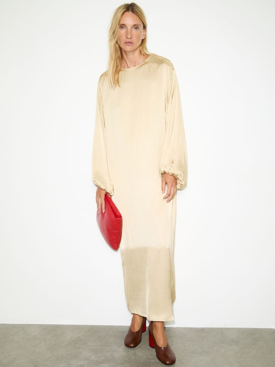 Maxi tunic dress in raso | Max&Co Maxi tunic dress in raso - vista alternativa - 18 | Max&Co