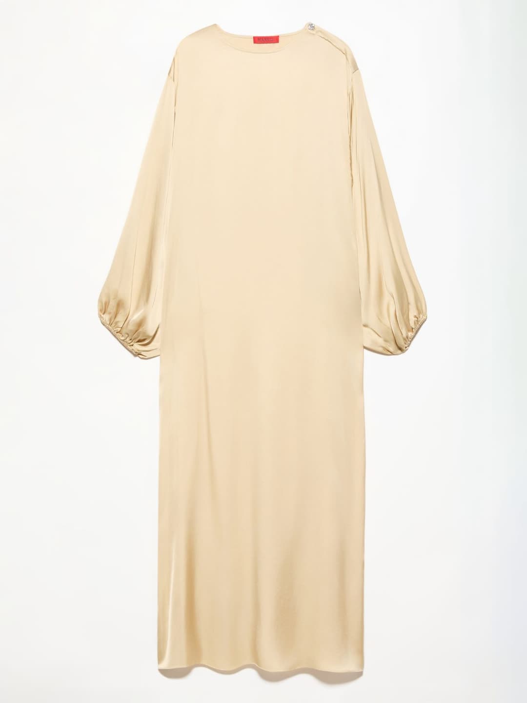 Maxi tunic dress in raso | Max&Co Maxi abito tunic in raso color oro con maniche dolman ampie e girocollo, ideale per un look ricercato e fluido. | Max&Co