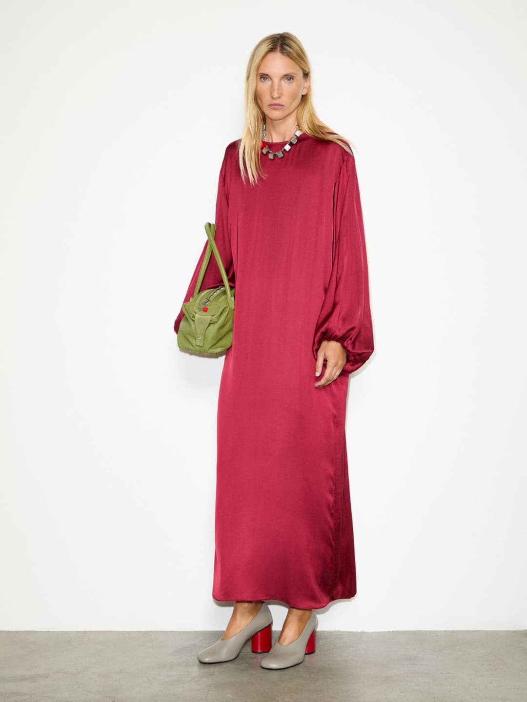 Maxi tunic dress in raso | Max&Co Maxi tunic dress in raso - vista alternativa - 22 | Max&Co