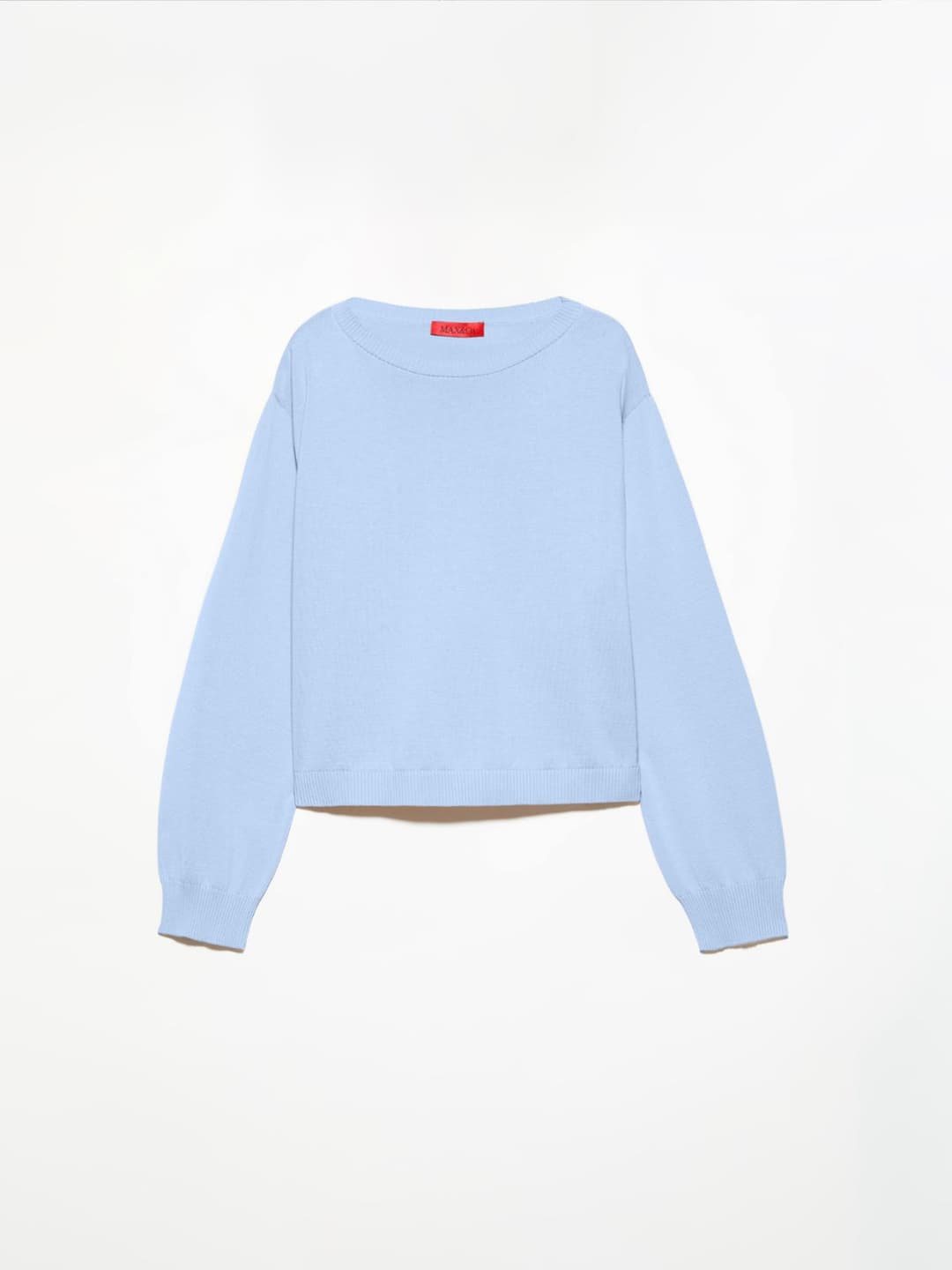 Maglia con dettagli a treccia | Max&Co Maglia azzurra in puro cotone con dettagli a treccia sulle abbottonature laterali e lavorazione rasata. | Max&Co
